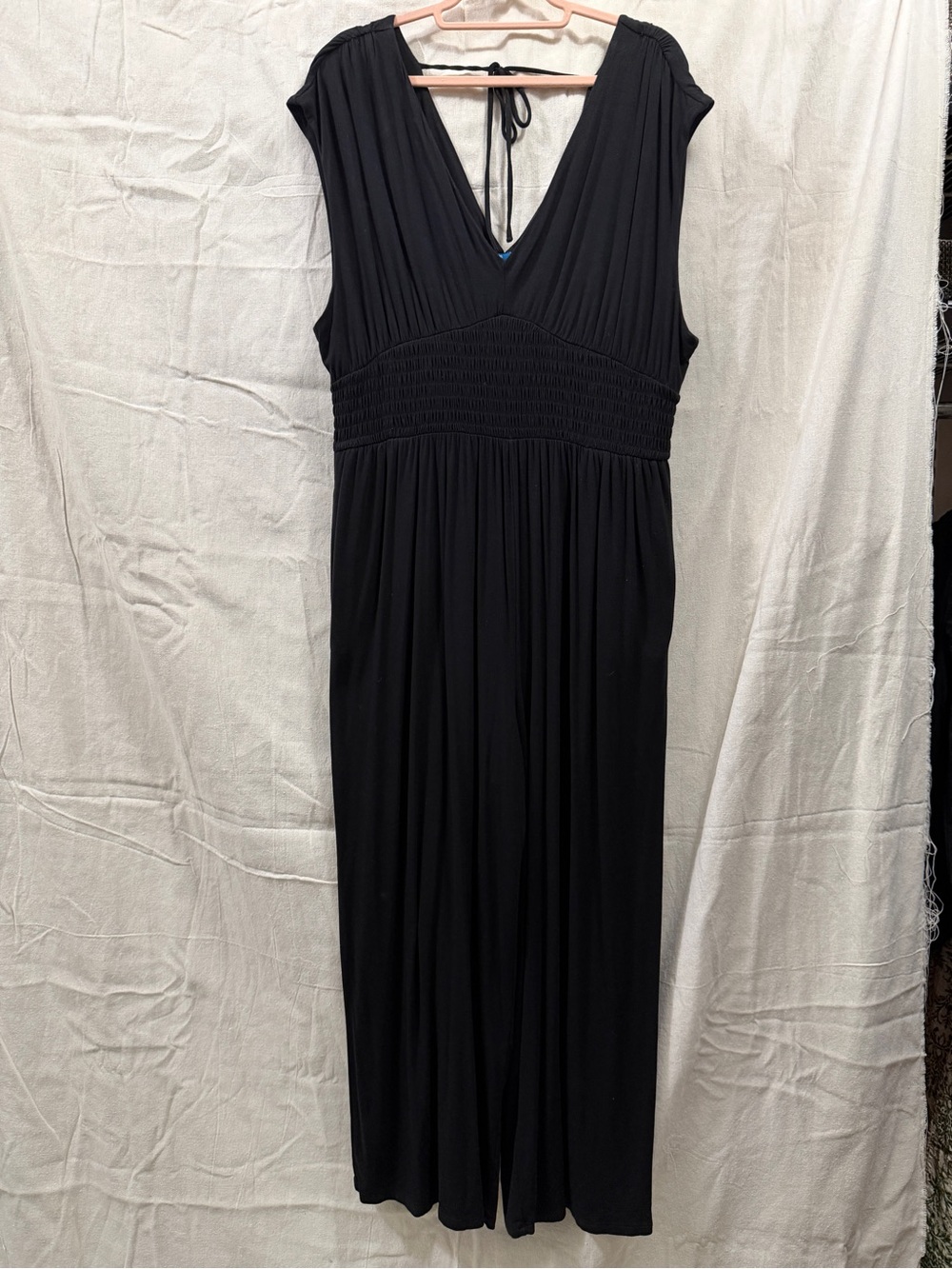 Old Navy Black V-Neck Smocked-Waist Maxi Dress